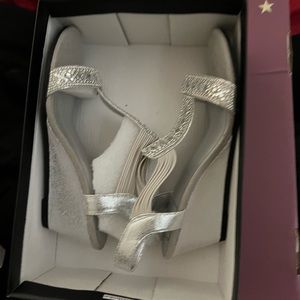 Womens Silver Wedges